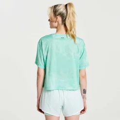 Saucony Dames Elevate Short Sleeve Atmos Tie-Dye Print|Dames Tops