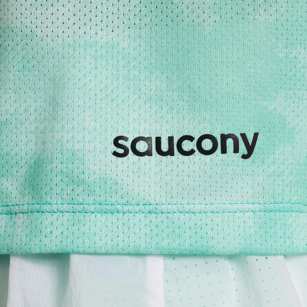 Saucony Dames Elevate Short Sleeve Atmos Tie-Dye Print|Dames Tops