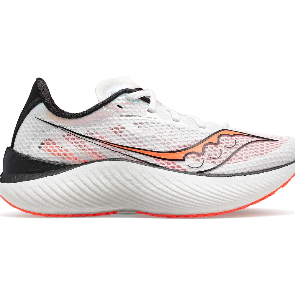 Saucony Dames Endorphin Pro 3 White / Black / Vizired|Dames Neutraal