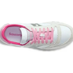 Saucony Dames Jazz Triple White / Grey / Pink|Dames Jazz