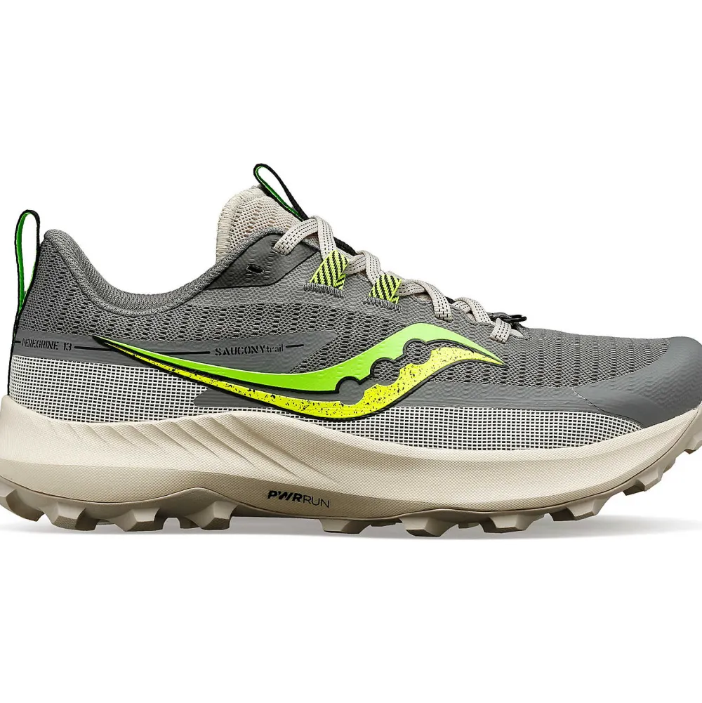 Saucony Dames Peregrine 13 Gravel / Slime|Dames Trail Running