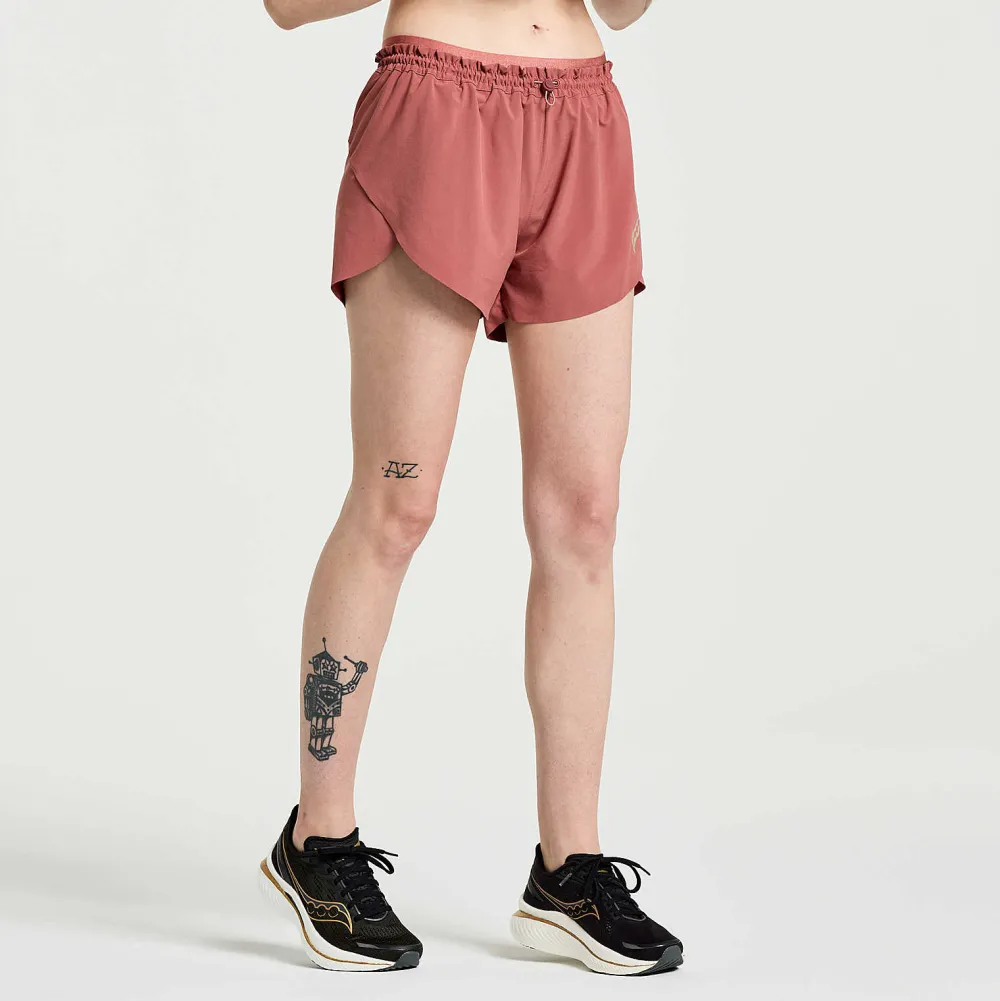 Saucony Dames Pinnacle 2.5" Short Apple Butter|Dames Tights En Shorts