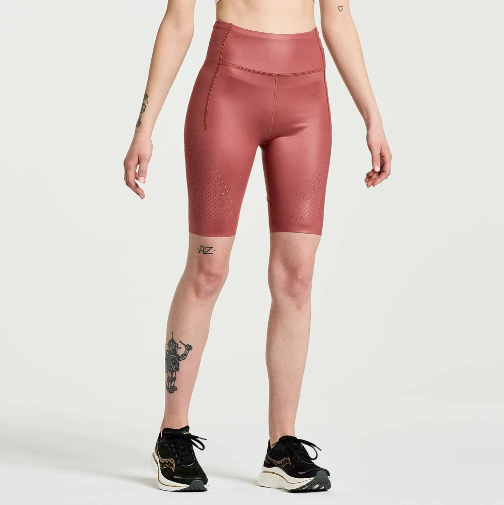 Saucony Dames Pinnacle 8" Tight Short Apple Butter|Dames Tights En Shorts