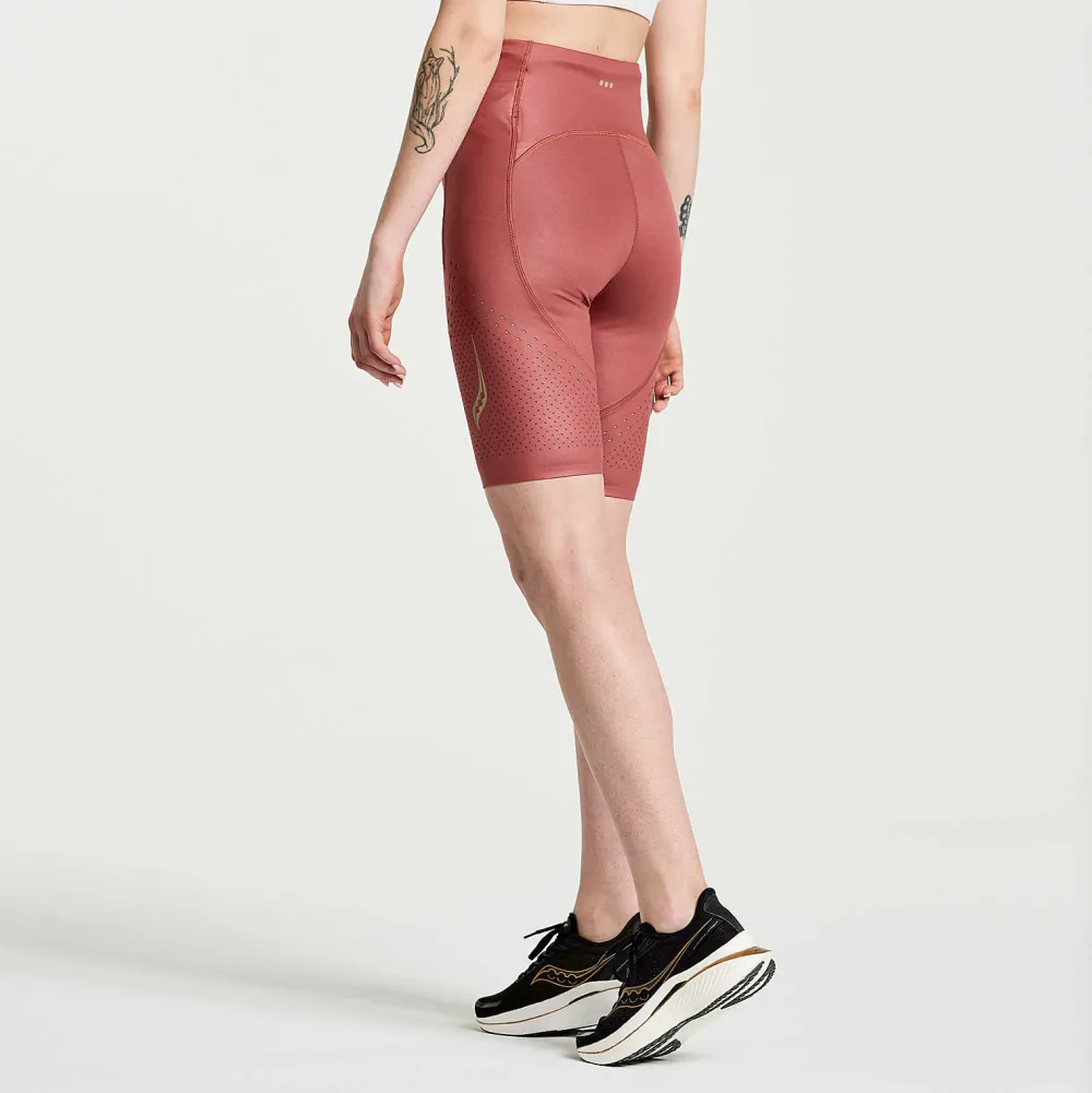 Saucony Dames Pinnacle 8" Tight Short Apple Butter|Dames Tights En Shorts