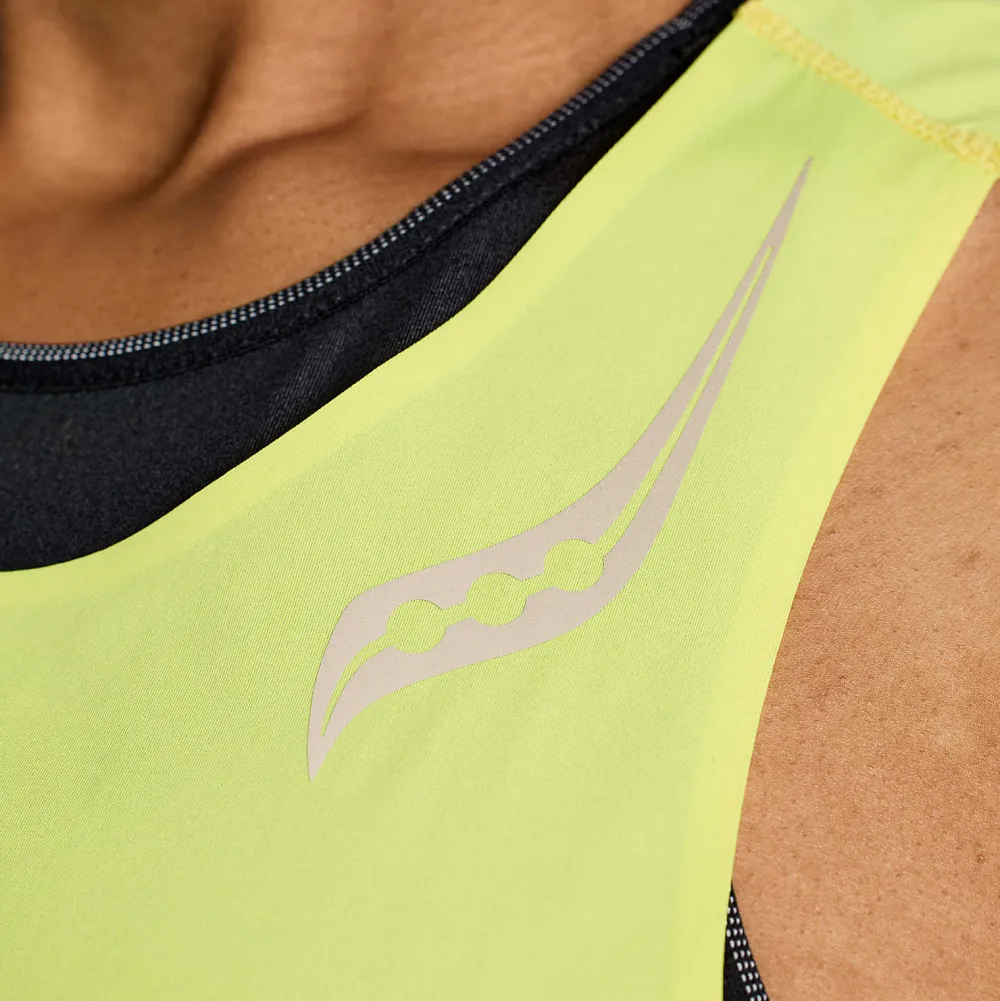 Saucony Dames Pinnacle Tank Citron|Dames Tops