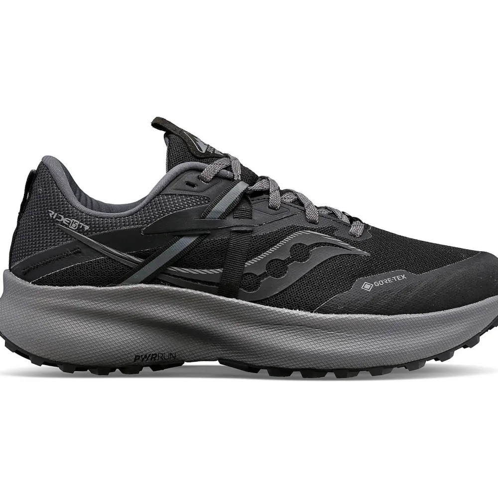Saucony Dames Ride 15 Tr Gtx Black / Charcoal|Dames Trail Running