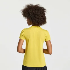 Saucony Dames Stopwatch Graphic Short Sleeve Arroyo Heather Graphic|Dames Tops