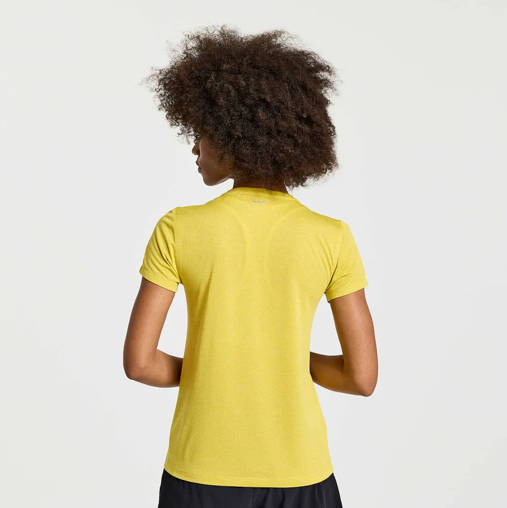 Saucony Dames Stopwatch Graphic Short Sleeve Arroyo Heather Graphic|Dames Tops