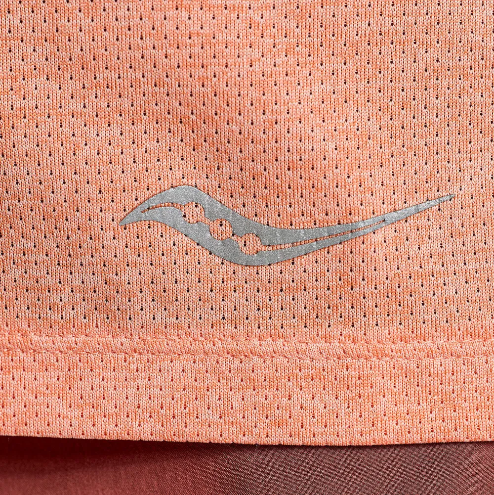 Saucony Dames Stopwatch Short Sleeve Zenith Heather|Dames Tops