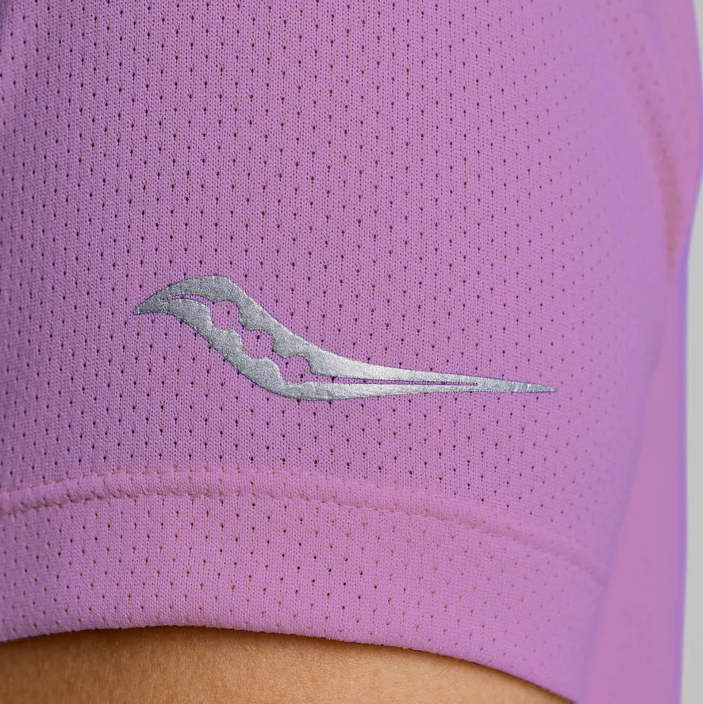 Saucony Dames Stopwatch Short Sleeve Grape Heather|Dames Tops