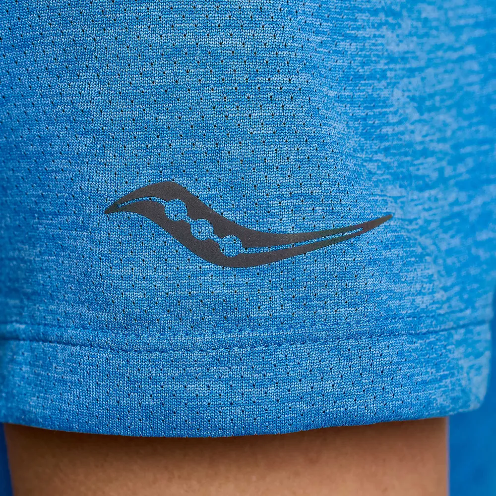 Saucony Dames Stopwatch Short Sleeve Bluelight Heather|Dames Tops