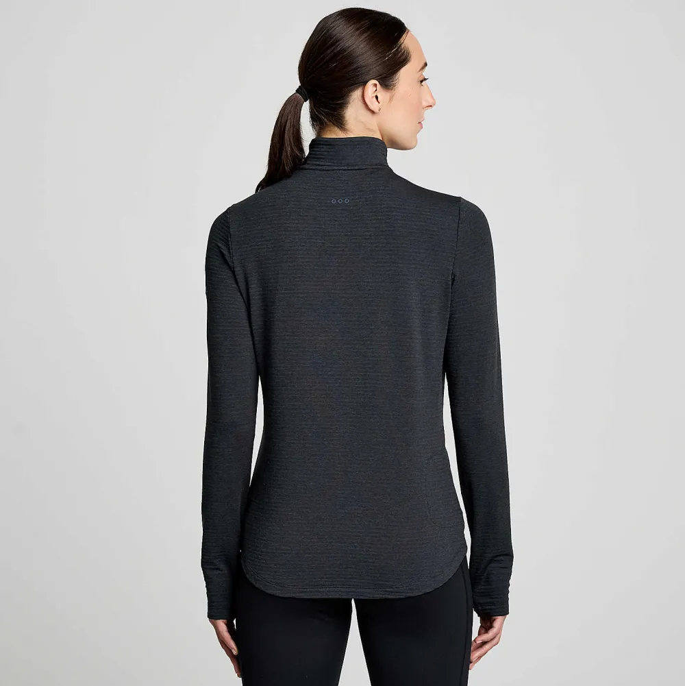 Saucony Dames Triumph 3D 1/2 Zip Black Heather|Dames Jacks En Vesten