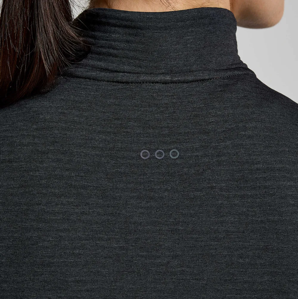 Saucony Dames Triumph 3D 1/2 Zip Black Heather|Dames Jacks En Vesten