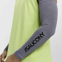 Saucony Fortify Arm Sleeves Dark Grey Heather|Heren Accessoires