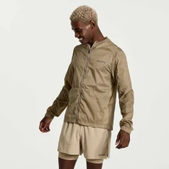 Saucony Heren Elevate Packaway Jacket Pewter|Heren Jacks En Vesten