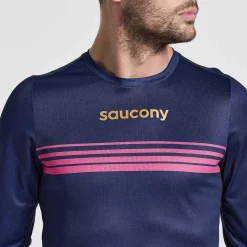 Saucony Heren Elite Long Sleeve Sodalite|Heren Tops