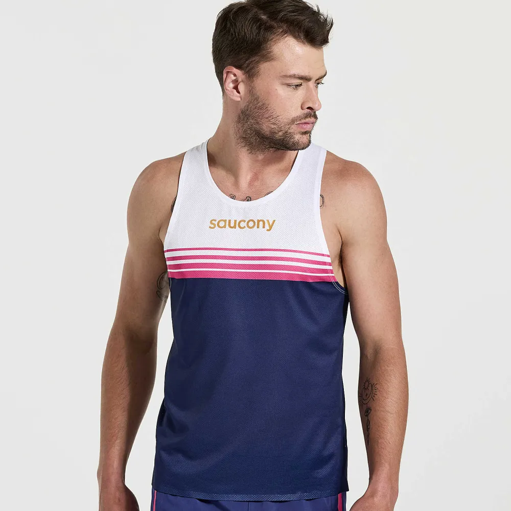 Saucony Heren Elite Singlet Sodalite|Heren Tops