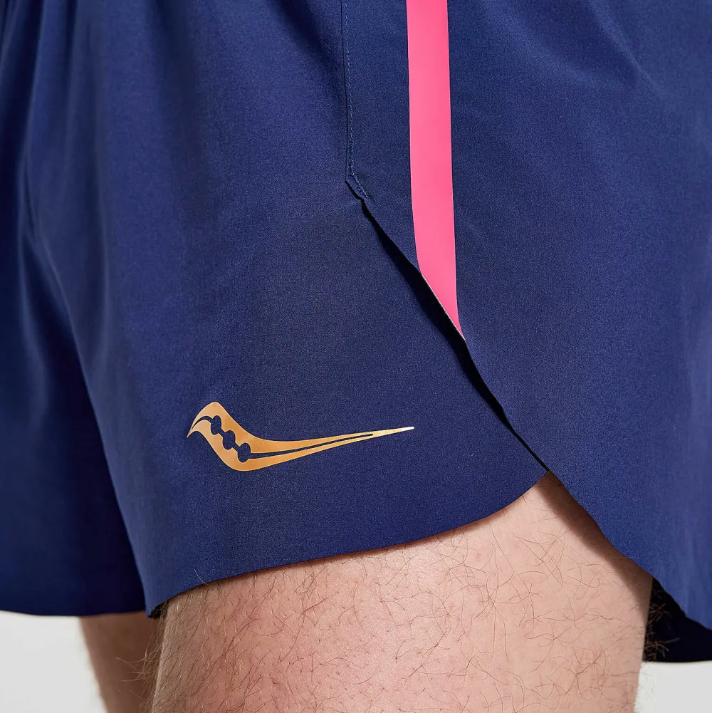 Saucony Heren Elite Split Short Sodalite|Heren Tights And Shorts