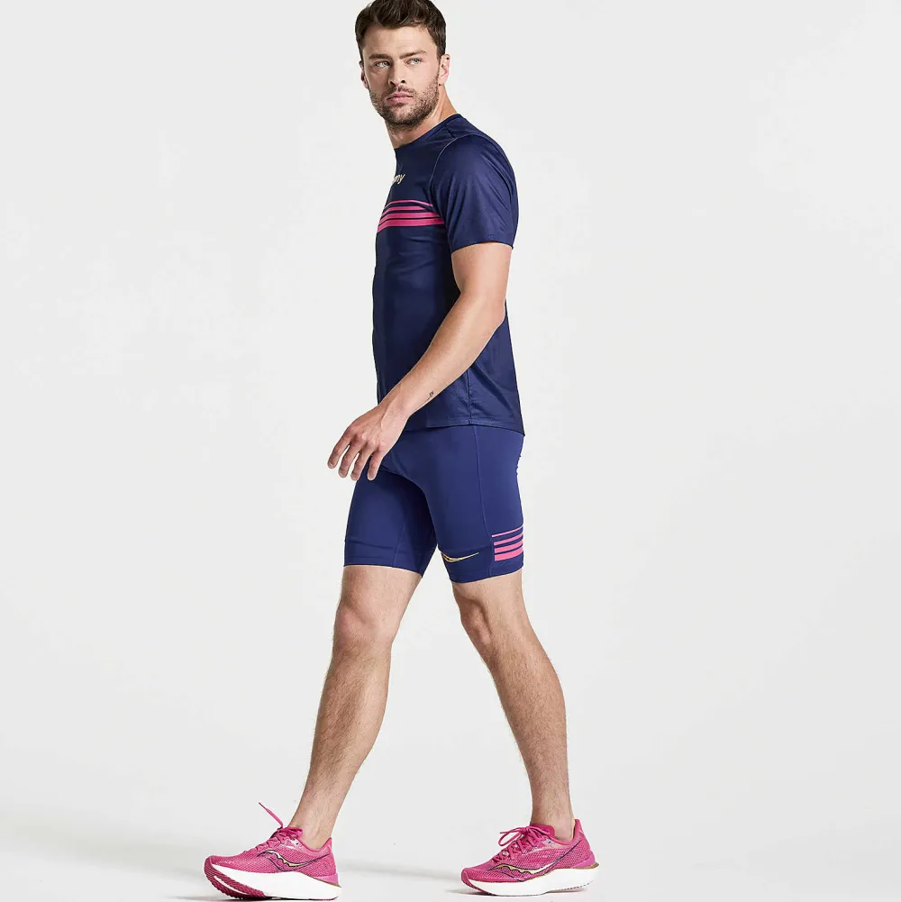 Saucony Heren Elite Tight Short Sodalite|Heren Tights And Shorts