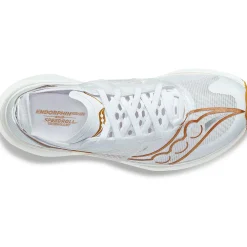 Saucony Heren Endorphin Elite White / Gold|Heren Racing