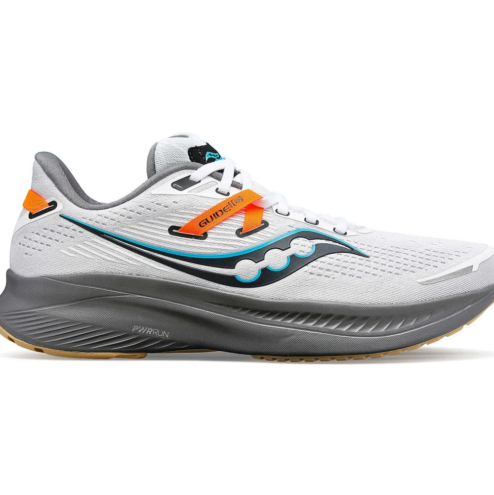 Saucony Heren Guide 16 White / Gravel|Heren Stabiliteit