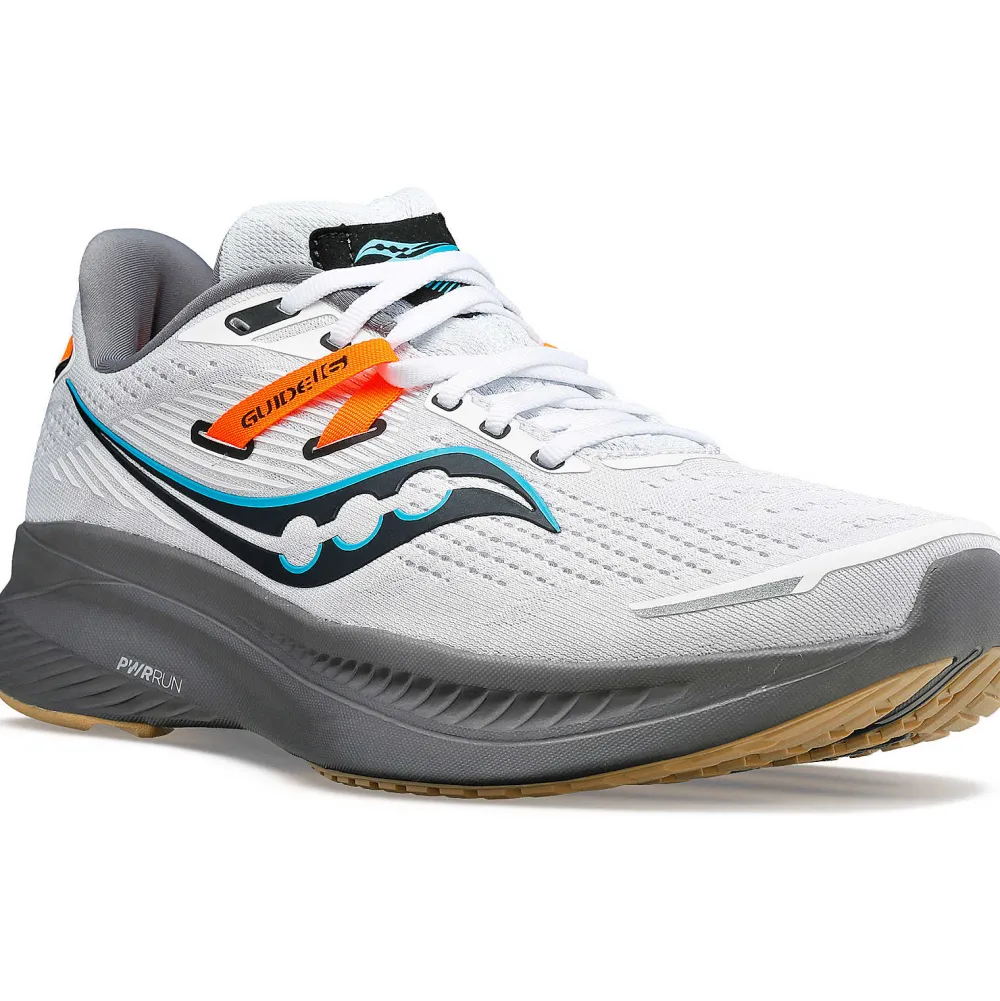 Saucony Heren Guide 16 White / Gravel|Heren Stabiliteit