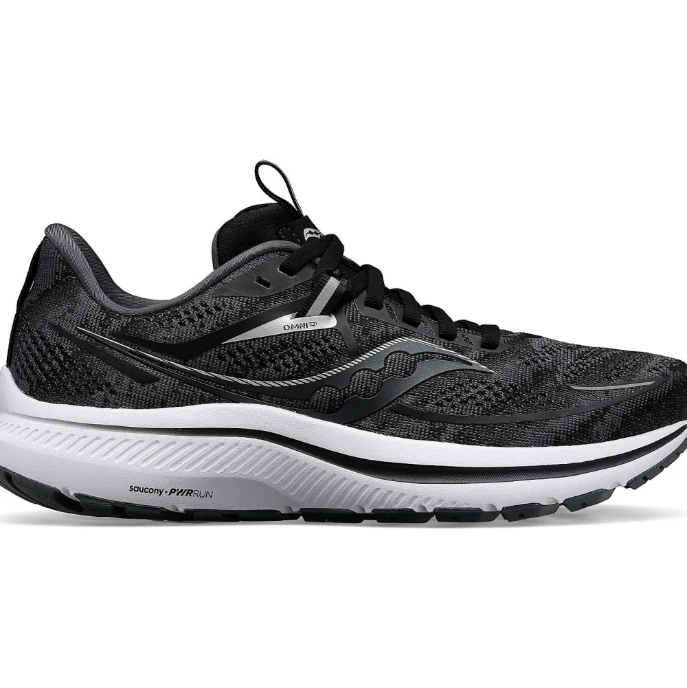Saucony Heren Omni 21 Black / White|Heren Stabiliteit