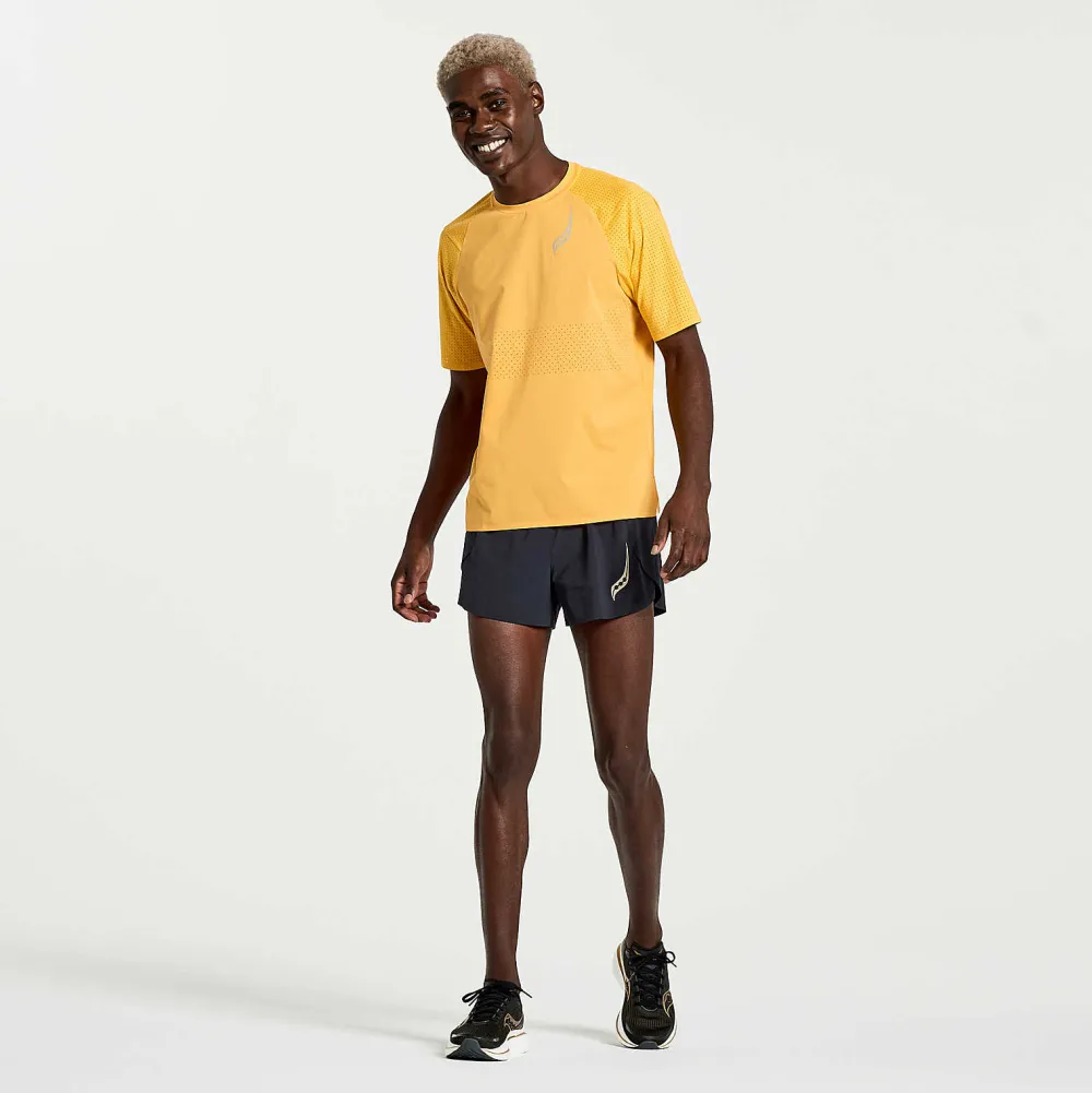 Saucony Heren Pinnacle Short Sleeve Blazing Orange|Heren Tops