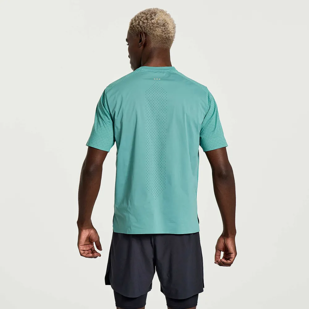 Saucony Heren Pinnacle Short Sleeve Moss|Heren Tops