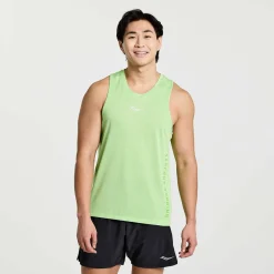 Saucony Heren Stopwatch Graphic Singlet Invader Heather Graphic|Heren Tops