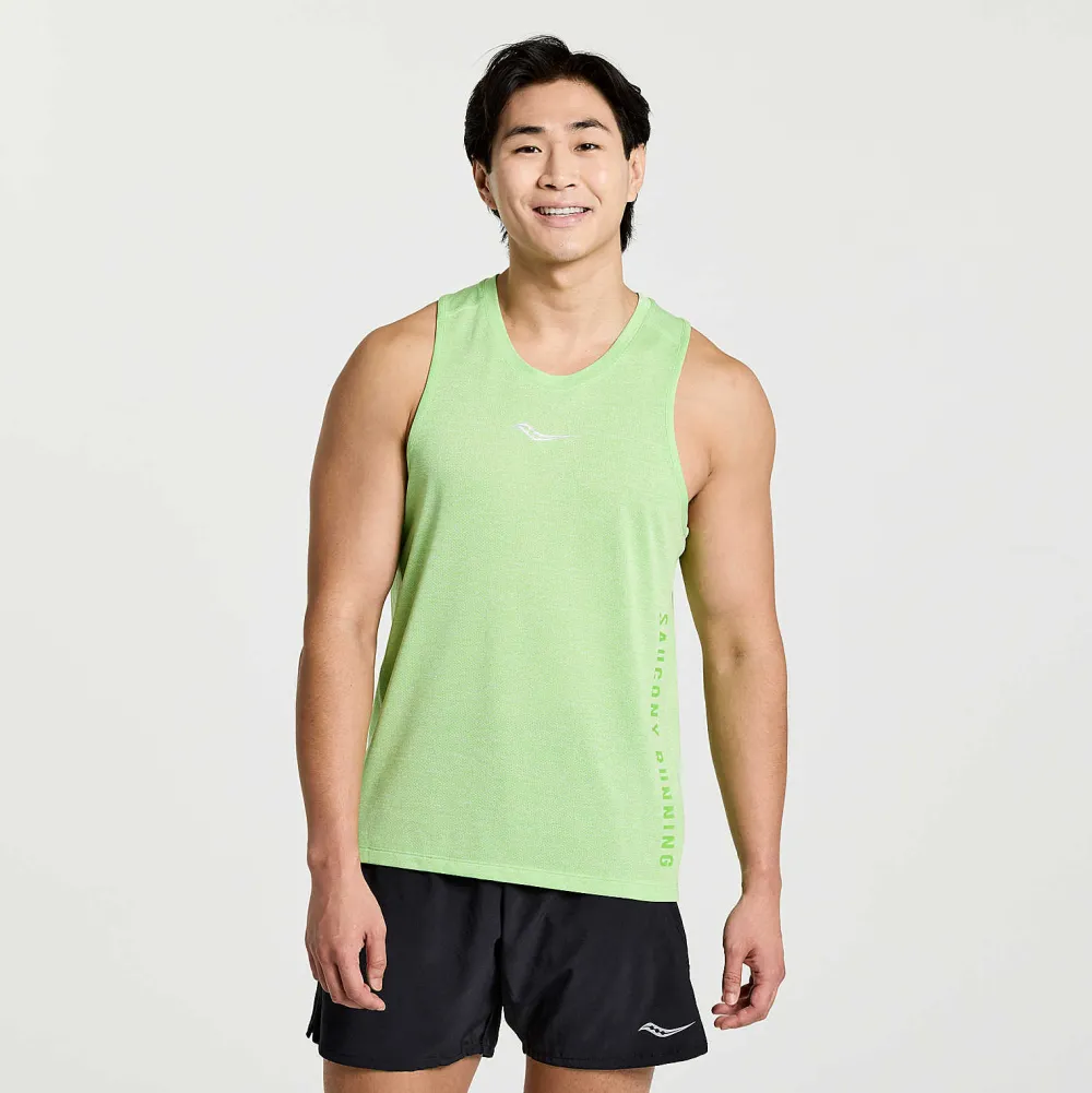 Saucony Heren Stopwatch Graphic Singlet Invader Heather Graphic|Heren Tops