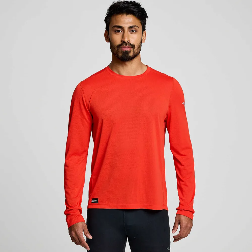 Saucony Heren Stopwatch Long Sleeve Infrared|Heren Tops