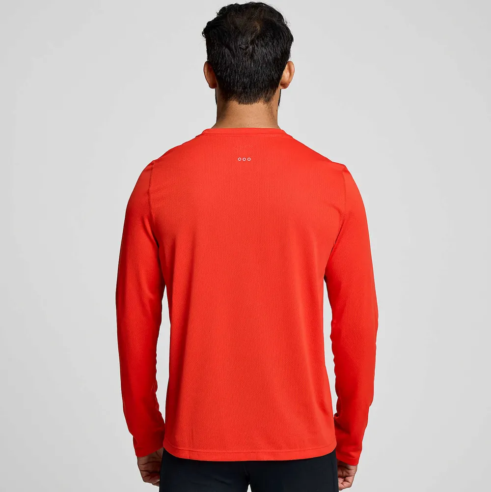 Saucony Heren Stopwatch Long Sleeve Infrared|Heren Tops