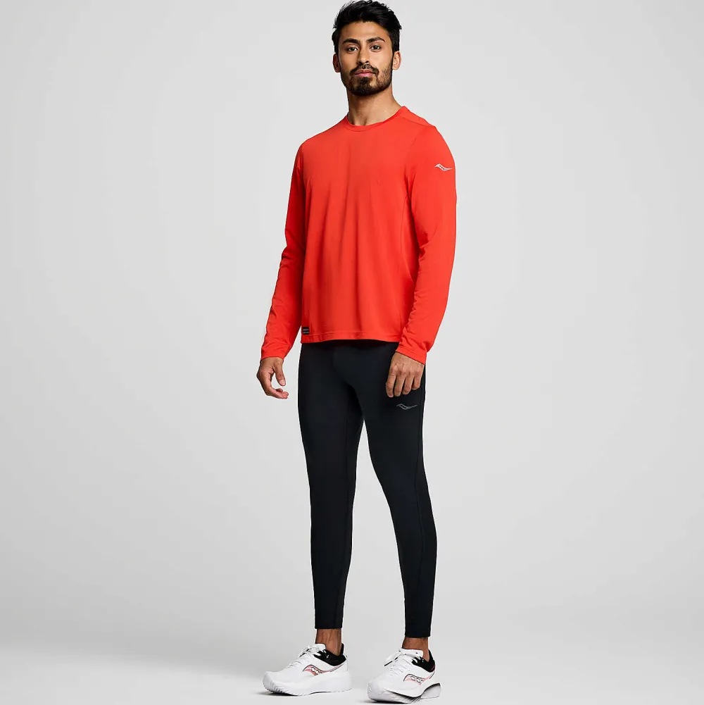 Saucony Heren Stopwatch Long Sleeve Infrared|Heren Tops