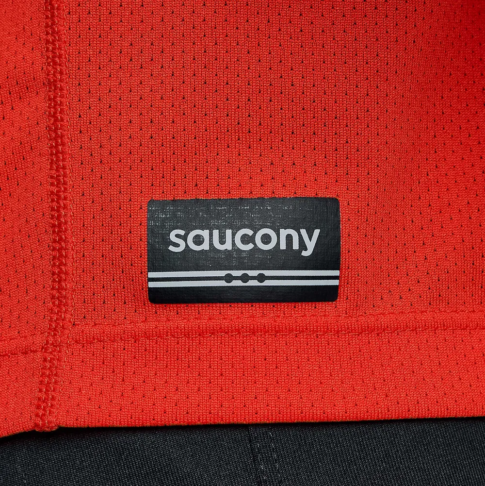 Saucony Heren Stopwatch Long Sleeve Infrared|Heren Tops